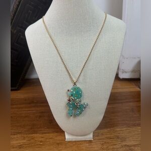 Betsey Johnson Rhinestone Poodle Necklace